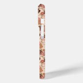 Whimsical Perzik Bruin Bloemen Patroon Case-Mate iPhone Case (Achterkant / Links)