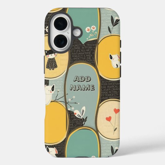 Whimsical Pet and Floral Pattern Case-Mate iPhone Case (Achterkant)