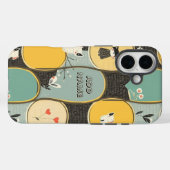 Whimsical Pet and Floral Pattern Case-Mate iPhone Case (Achterkant (horizontaal))