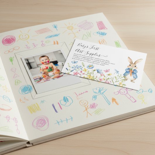 Whimsical Peter Rabbit Baby’s First Art Supplies Informatiekaartje