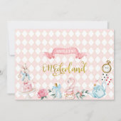 Whimsical Photo Bow Alice Onederland 1st Birt Kaart (Achterkant)