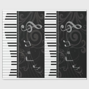 Whimsical Piano en Musical Notes Cadeaupapier
