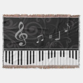 Whimsical Piano en Musical Notes Deken (Voorkant)