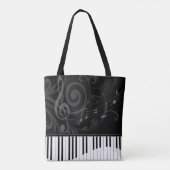 Whimsical Piano en Musical Notes Draagtas (Achterkant)