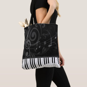 Whimsical Piano en Musical Notes Draagtas