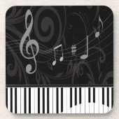 Whimsical Piano en Musical Notes Drankjes Onderzetter (Voorkant)
