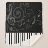 Whimsical Piano en Musical Notes Sherpa Deken (Voorkant)