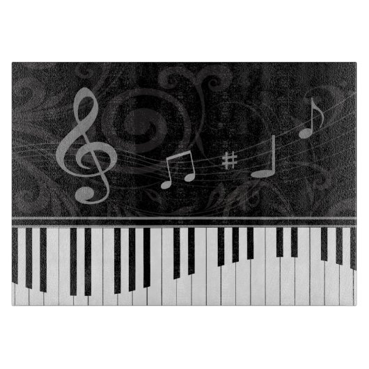 Whimsical Piano en Musical Notes Snijplank (Voorkant)