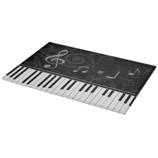 Whimsical Piano en Musical Notes Snijplank (Hoek)