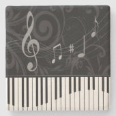 Whimsical Piano en Musical Notes Stenen Onderzetter (Voorkant)