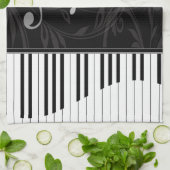 Whimsical Piano en Musical Notes Theedoek (Gevouwen)