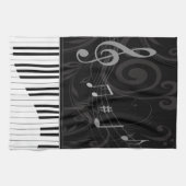 Whimsical Piano en Musical Notes Theedoek (Horizontaal)