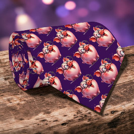 Whimsical Pig Custom Necktie Tie Stropdas