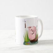 Whimsical Pig Fishing Mug (Devant droit)