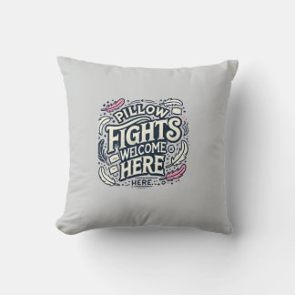Whimsical Pillow Fights Design: zachte kleuren Kussen