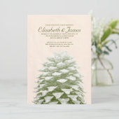 Whimsical Pine Cones Wedding Invitting Kaart (Staand voorkant)