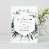 Whimsical Pine Mountain Wedding Save The Date (Staand voorkant)