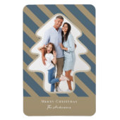 Whimsical Pine Tree Shaped Photo Holiday Kaart Magneet (Verticaal)