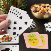 Whimsical Pineapple Funny Face CUSTOMIZE IT Pokerkaarten (Insitu)