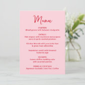 Whimsical Pink and Red Heart Wedding Menu (Staand voorkant)
