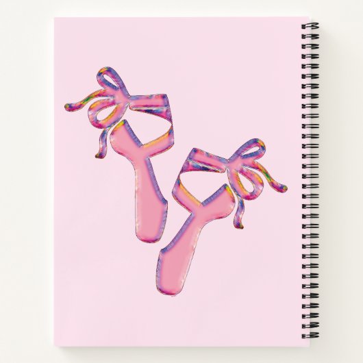 Whimsical Pink Ballet Slippers Design Notitieboek (Achterkant)