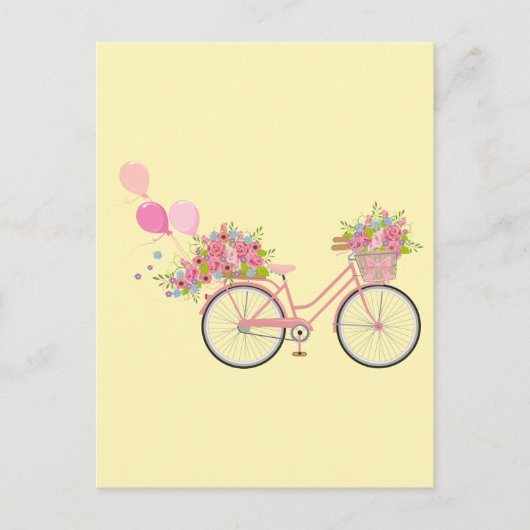 Whimsical Pink Bicycle Briefkaart (Voorkant)
