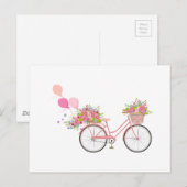 Whimsical Pink Bicycle Briefkaart (Voorkant / Achterkant)