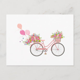 Whimsical Pink Bicycle Briefkaart