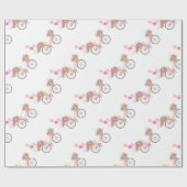 Whimsical Pink Bicycle Cadeaupapier (Vlak)