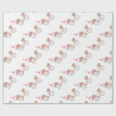 Whimsical Pink Bicycle Cadeaupapier (Vlak)