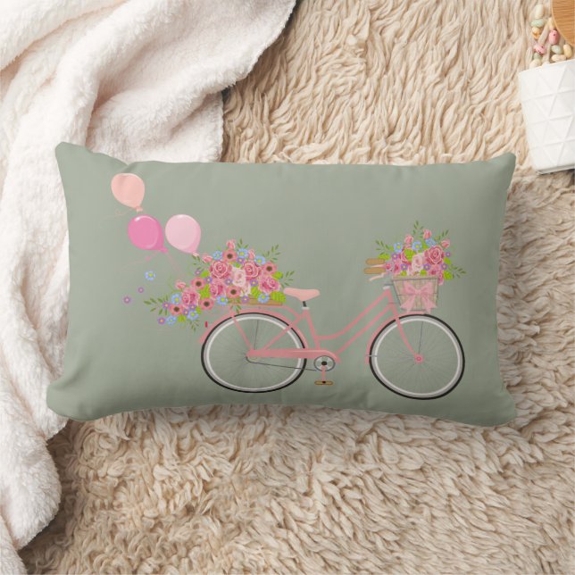Whimsical Pink Bicycle Kussen (Deken)