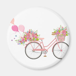Whimsical Pink Bicycle Magneet
