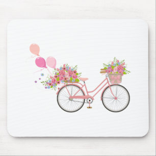 Whimsical Pink Bicycle Muismat