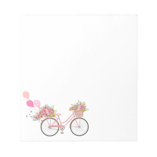 Whimsical Pink Bicycle Notitieblok (Voorkant)