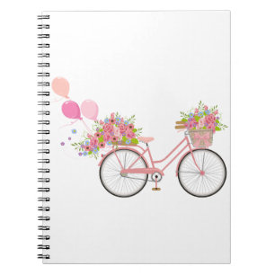 Whimsical Pink Bicycle Notitieboek