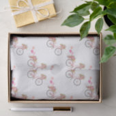 Whimsical Pink Bicycle Tissuepapier (Geschenk)