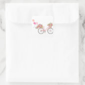 Whimsical Pink Bicycle Vierkante Sticker (Tas)