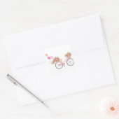 Whimsical Pink Bicycle Vierkante Sticker (Envelop)