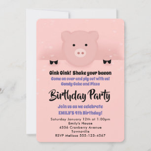 Whimsical Pink Birthday Party Kaart