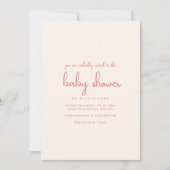 Whimsical Pink Bow Baby Shower Invitation (Devant)