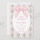 Whimsical Pink Bow Baby Shower Kaart (Voorkant)
