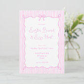 Whimsical Pink Brunch & Egg Hunt Invitation (Debout devant)