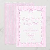 Whimsical Pink Brunch & Egg Hunt Invitation (Devant / Derrière)