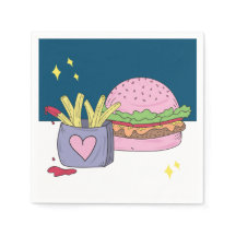 Whimsical Pink Burger en Fries Verjaardagsfeestje