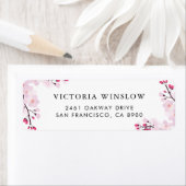 Whimsical Pink Cherry Blossom Address Label (Insitu)