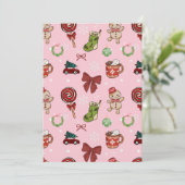 Whimsical Pink Christmas Party Invitation (Debout devant)