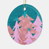 Whimsical Pink Christmas Tree Keramisch Ornament (Links)