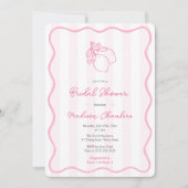 Whimsical Pink Citrus Bruids Douche Uitnodiging (Voorkant)