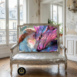 Whimsical Pink Dragon & Elven Princess Decoupage Tissuepapier