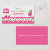 Whimsical Pink en Green Bakery Visitekaartje (Voorkant / Achterkant)
